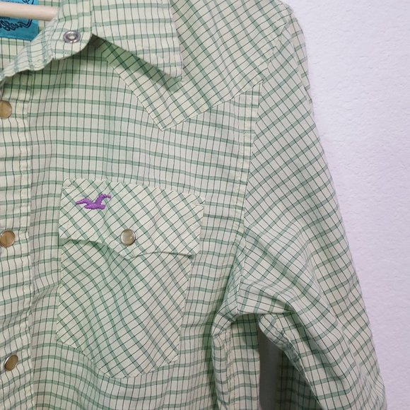 Hollister Long Sleeve Snap Button Shirt Size Small - Picture 3 of 4